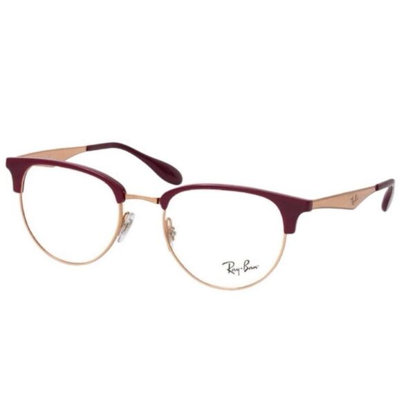 Ray-Ban RX6396 8099 Women Eyeglasses | Red & Rose Gold Browline | 51-19-140 - Picture 4 of 6